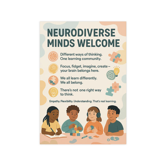 Neurodiverse Minds Welcome Classroom Poster