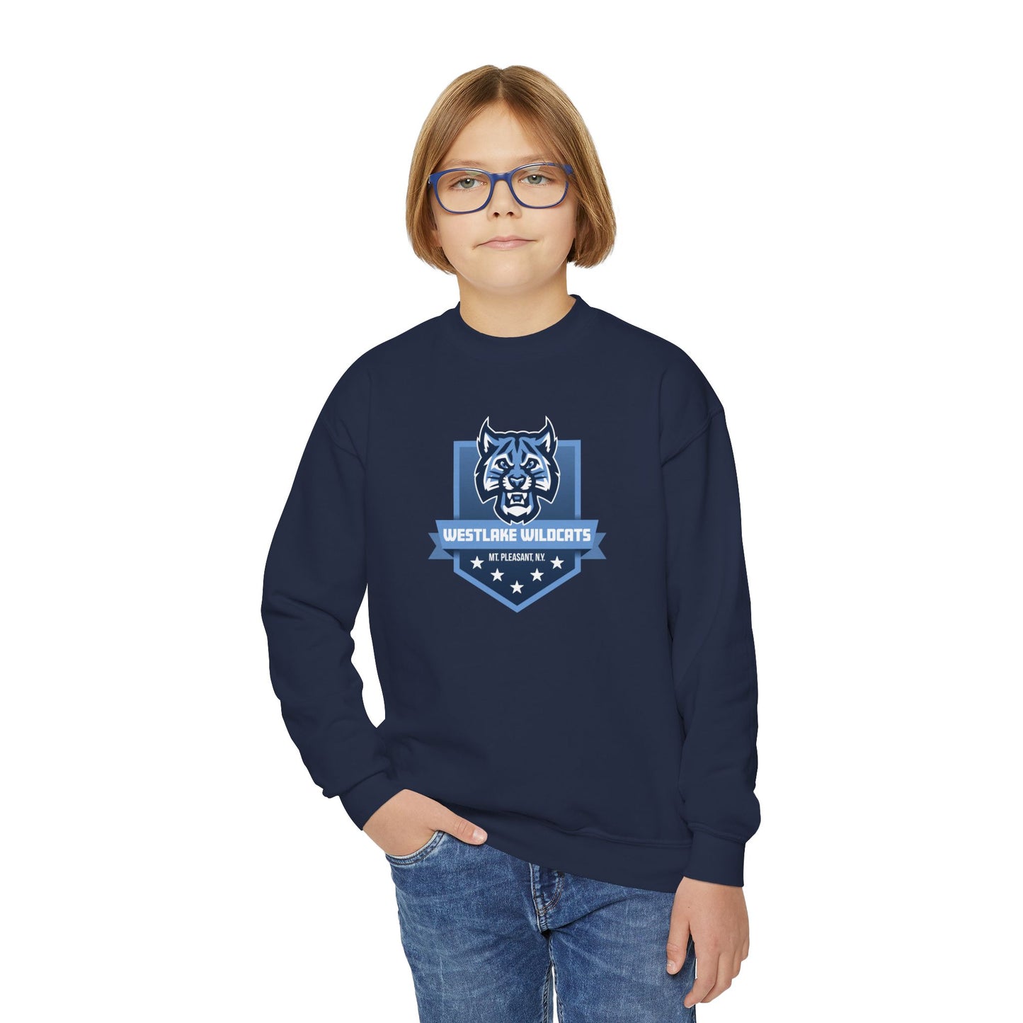 Wildcat Badge Crewneck Youth Sweatshirt