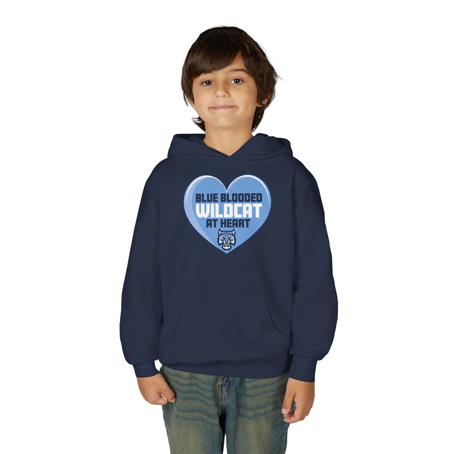 Blue Blooded Wildcat at Heart Youth Hoodie