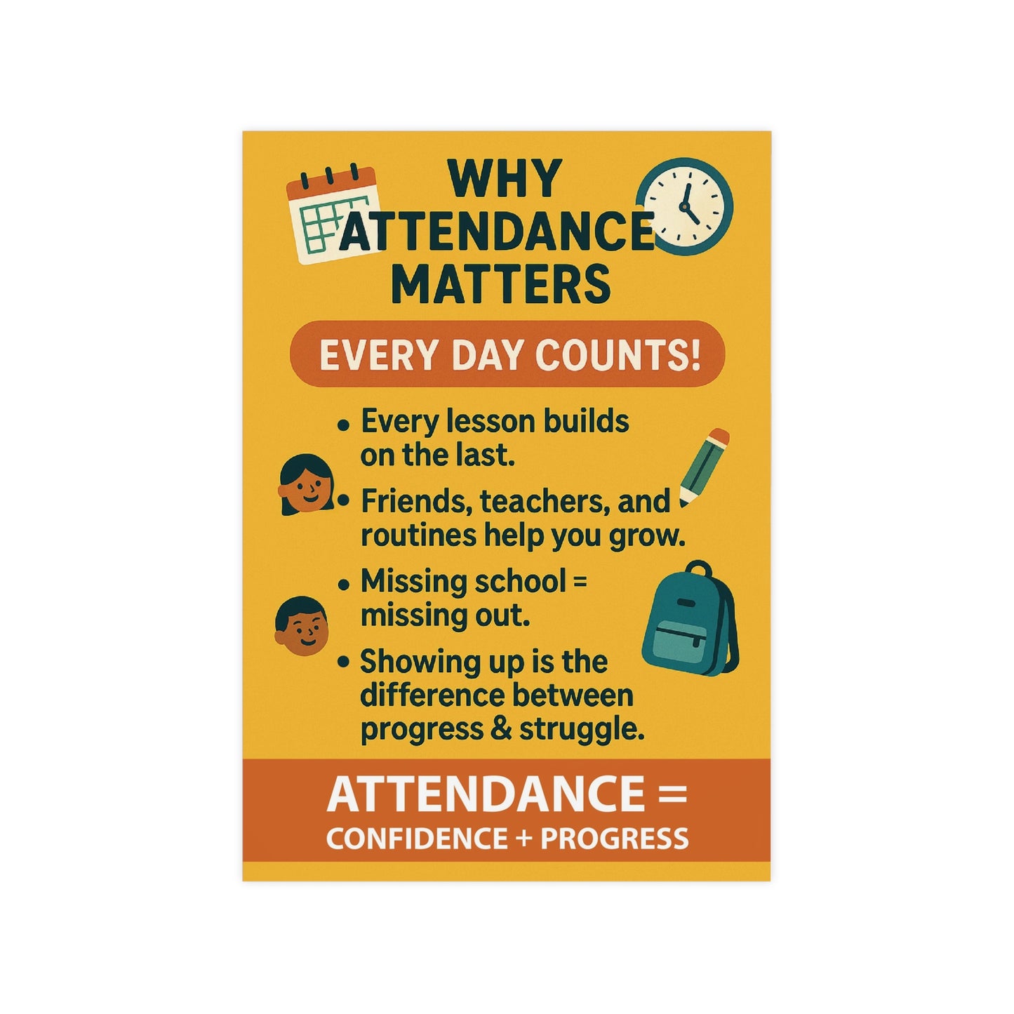 Why Attendance Matters Yellow Poster