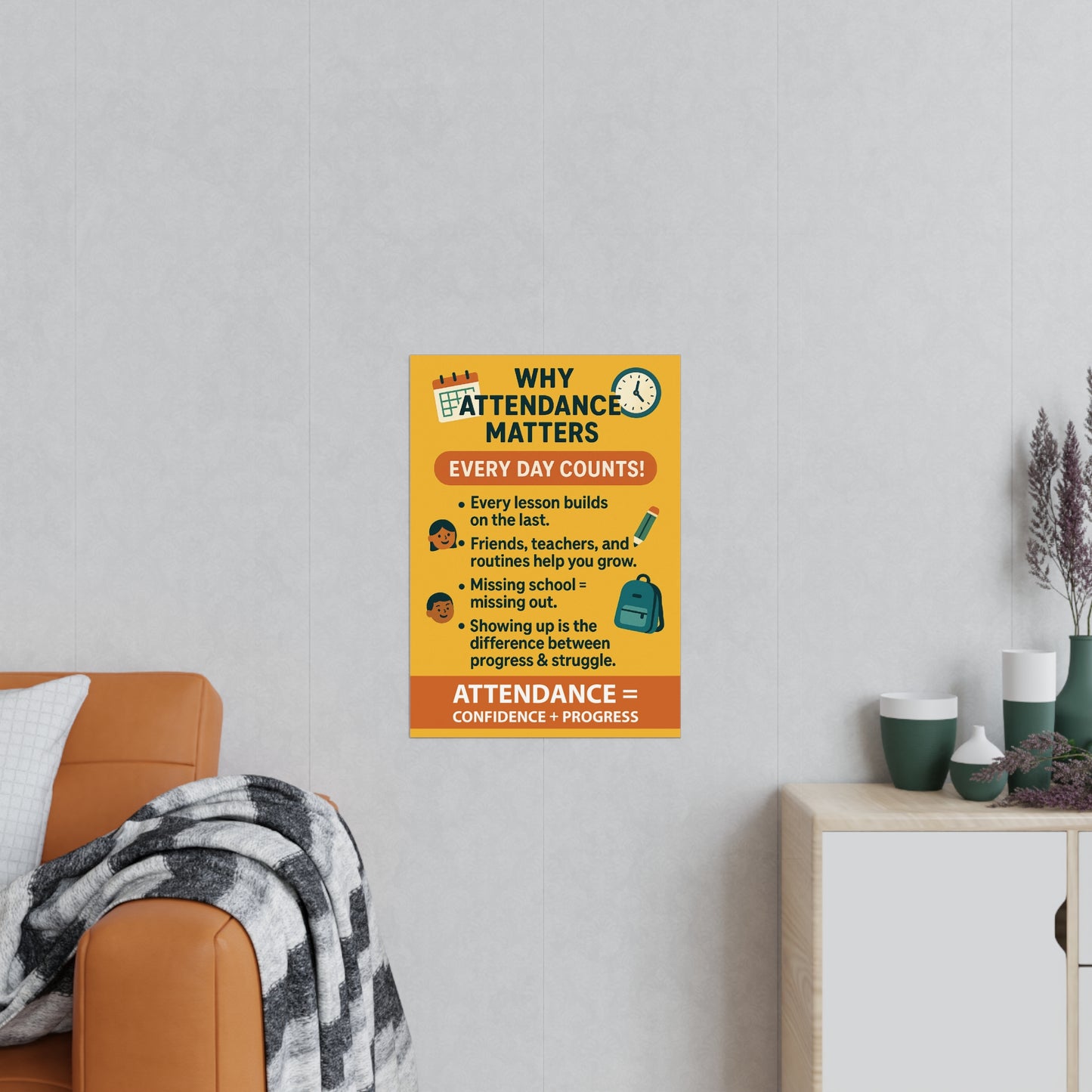 Why Attendance Matters Yellow Poster