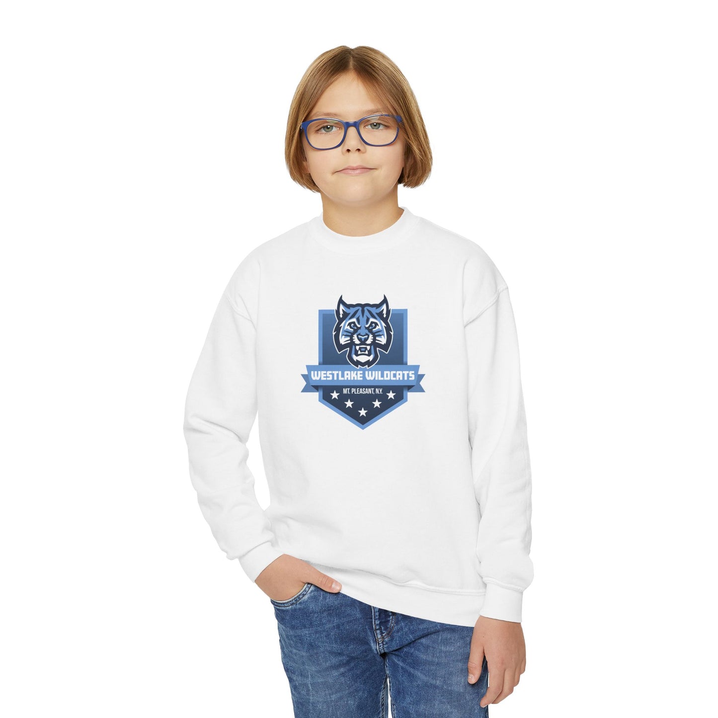 Wildcat Badge Crewneck Youth Sweatshirt