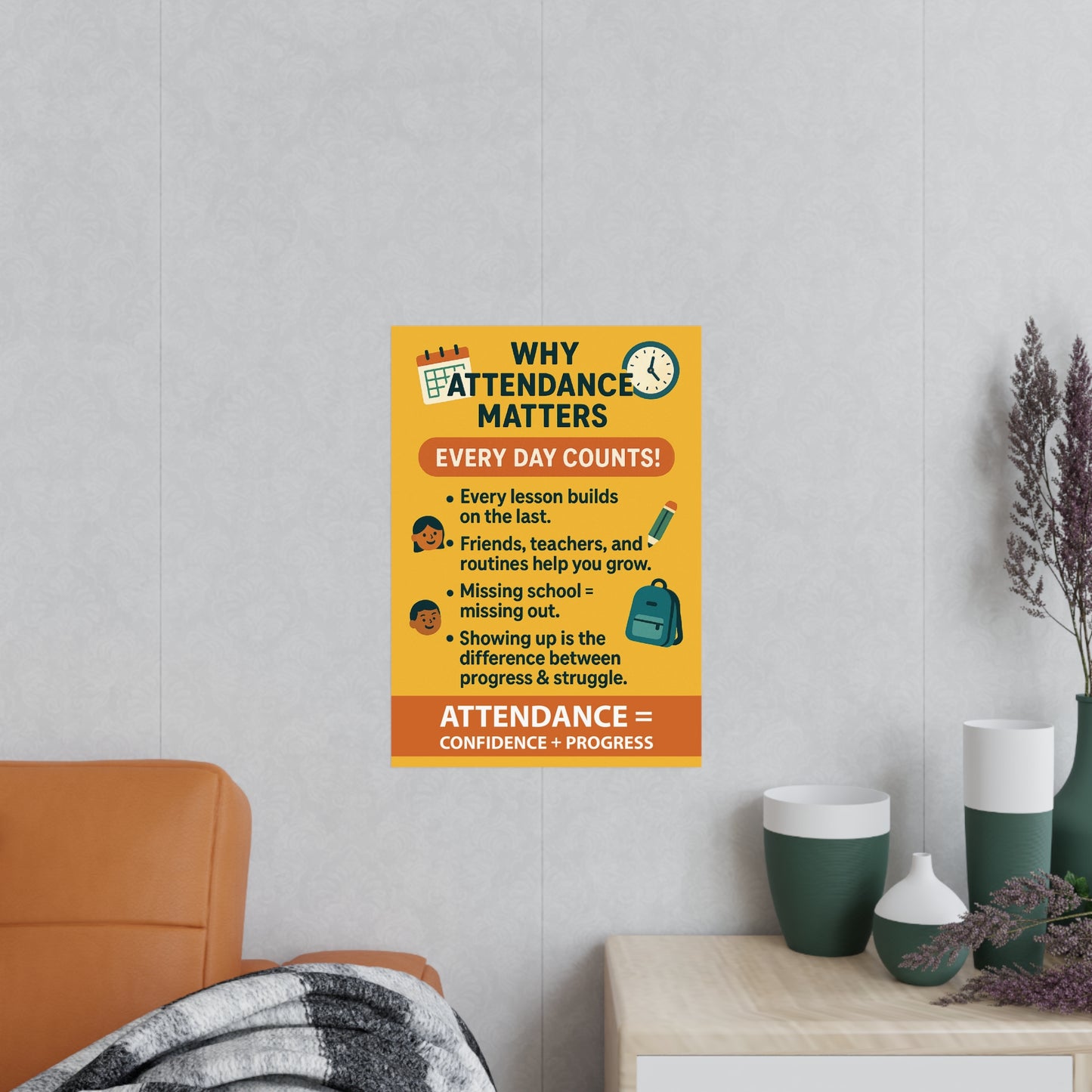 Why Attendance Matters Yellow Poster
