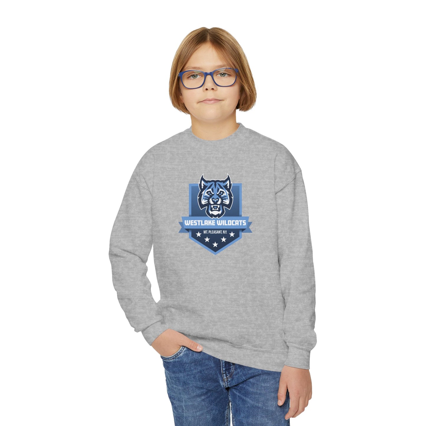 Wildcat Badge Crewneck Youth Sweatshirt