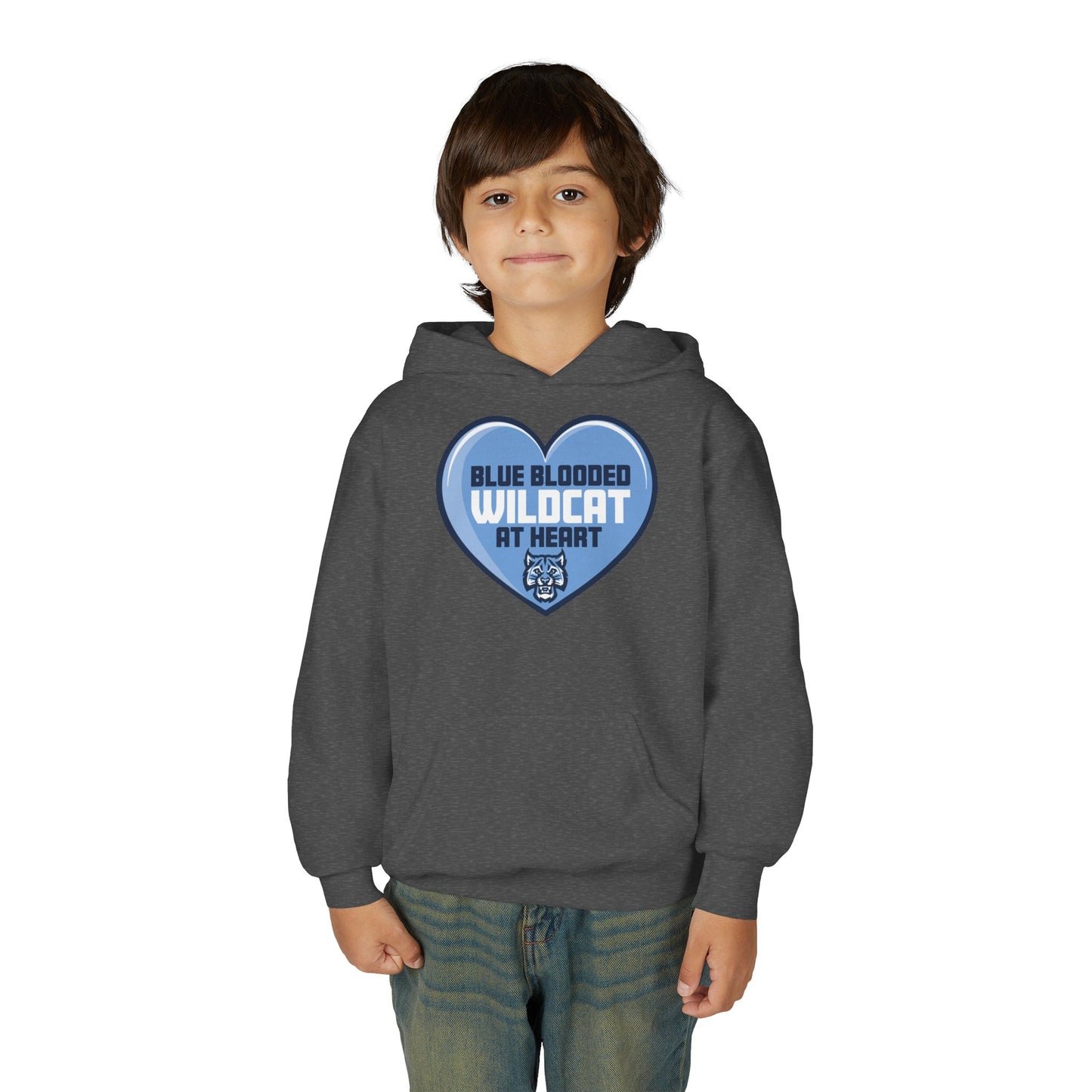 Blue Blooded Wildcat at Heart Youth Hoodie