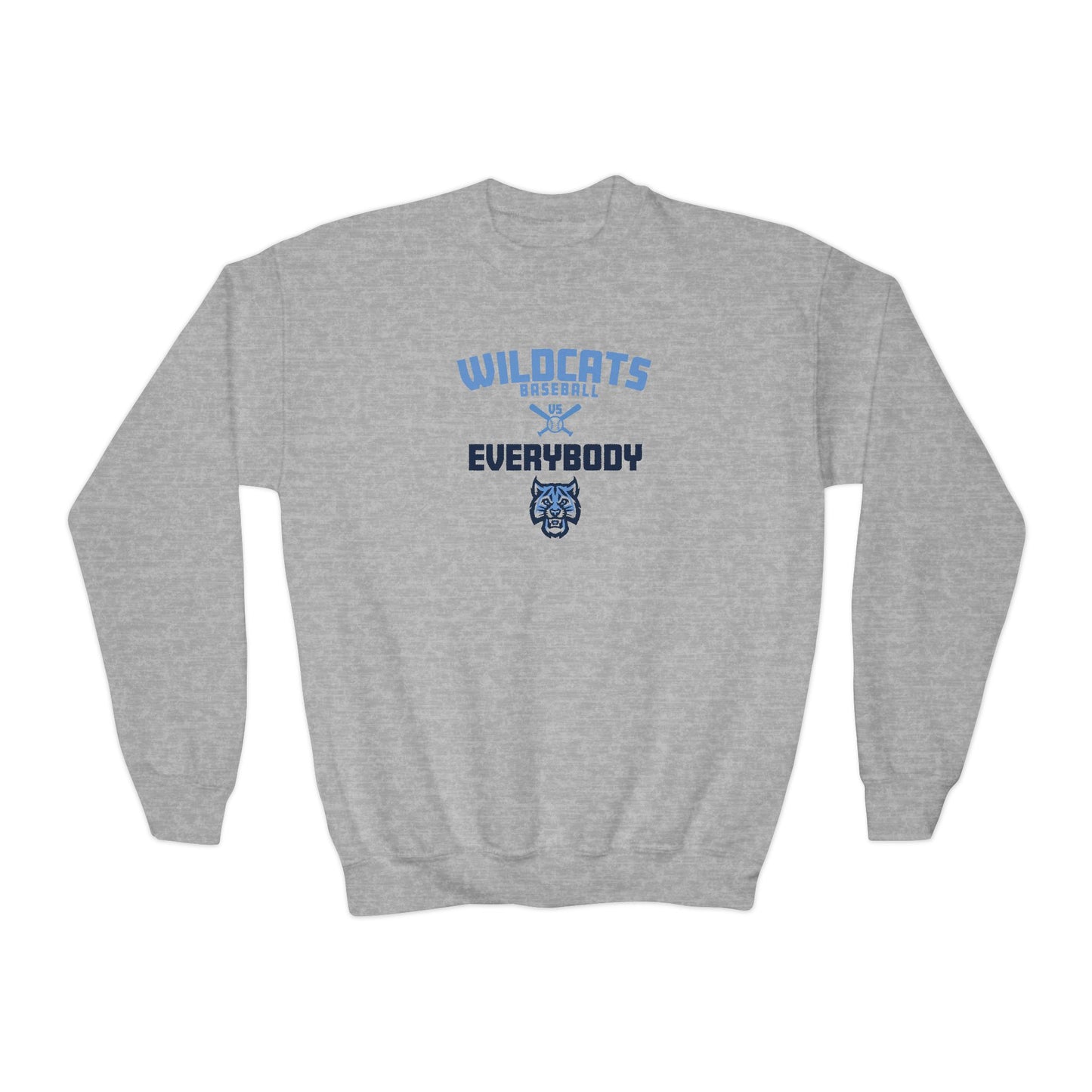 Wildcats Baseball vs Everybody Crewneck Youth Sweatshirt