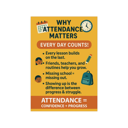Why Attendance Matters Yellow Poster