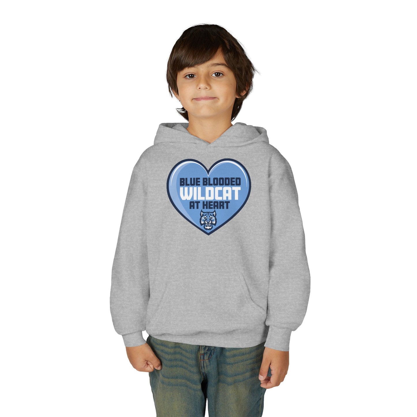 Blue Blooded Wildcat at Heart Youth Hoodie