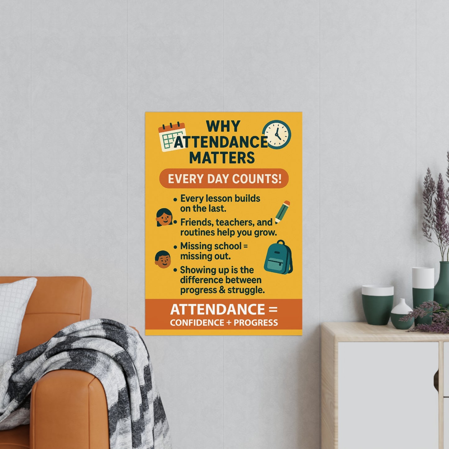 Why Attendance Matters Yellow Poster